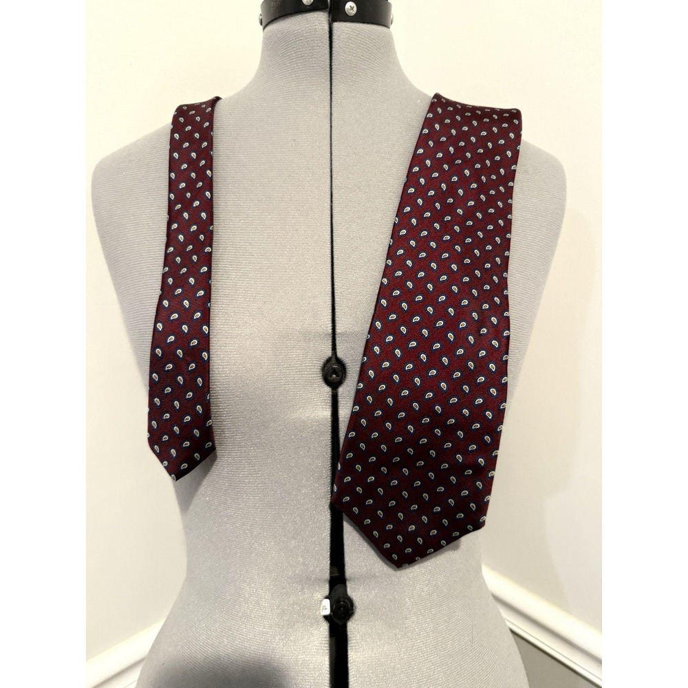 Vintage Bert Pulitzer Paisley Burgundy Men's Necktie Tie All Silk